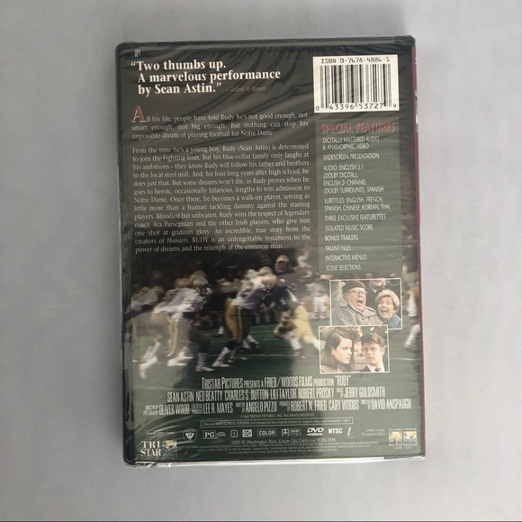 ๐ Rudy Special Edition DVD Factory Sealed Perfect Condition ๐ - Picture 2 of 3